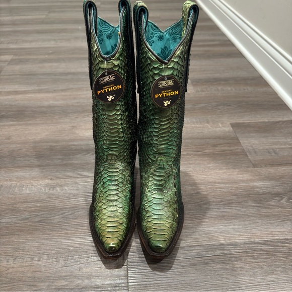 Corral Boots Python Snip Toe Woven Western Cowboy Boots A3661 - Picture 2 of 14
